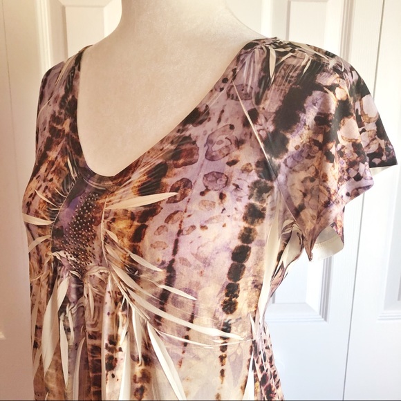 Unity World Wear Tie Dye Animal Print Tunic Top MP - Picture 3 of 13